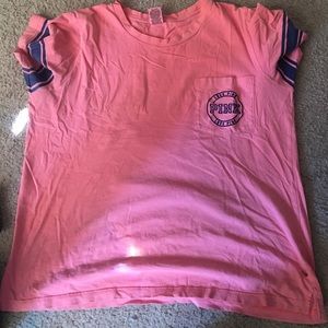 Coral and navy PINK T-shirt